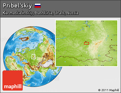 Physical Location Map of Pribel'skiy