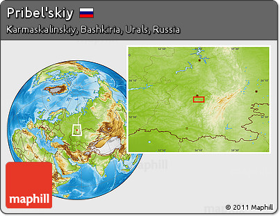 Physical Location Map of Pribel'skiy