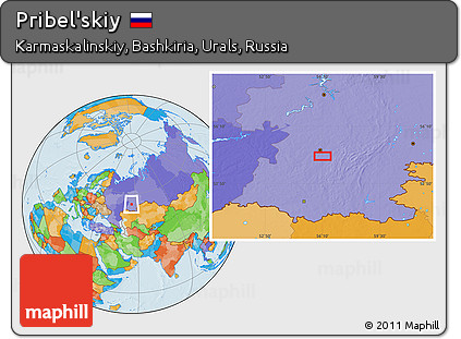 Political Location Map of Pribel'skiy