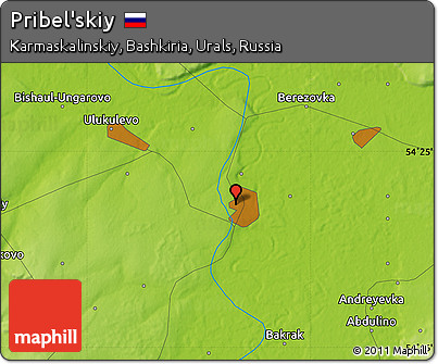 Physical Map of Pribel'skiy