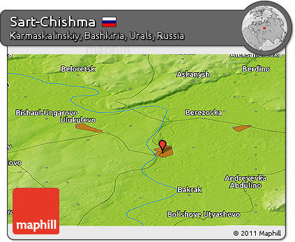 Physical Panoramic Map of Sart-Chishma
