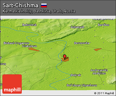 Physical Panoramic Map of Sart-Chishma