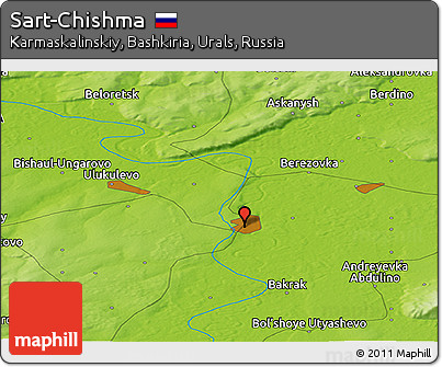 Physical Panoramic Map of Sart-Chishma