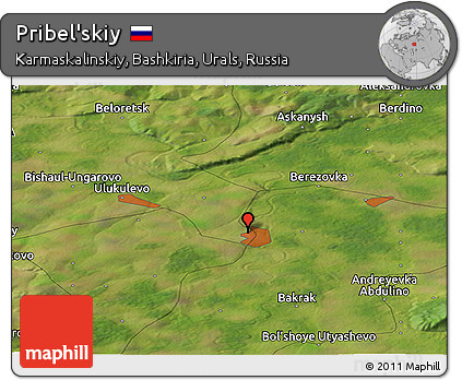 Satellite Panoramic Map of Pribel'skiy