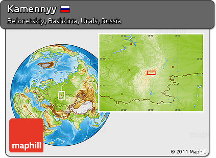Physical Location Map of Kamennyy