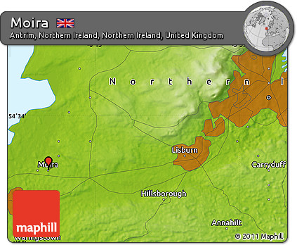 Moira Northern Ireland Map Free Physical Map Of Moira