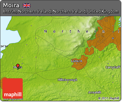 Moira Northern Ireland Map Free Physical Map Of Moira