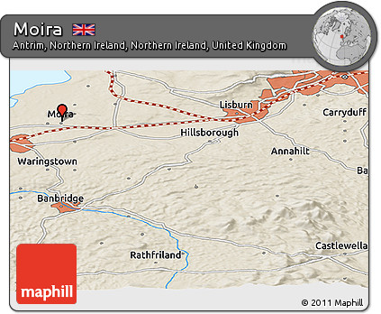Moira Northern Ireland Map Free Shaded Relief Panoramic Map Of Moira
