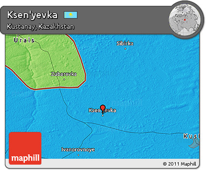 Political 3D Map of Ksen'yevka