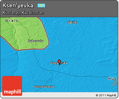 Political 3D Map of Ksen'yevka