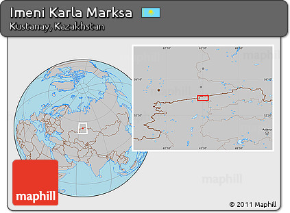 Gray Location Map of Imeni Karla Marksa