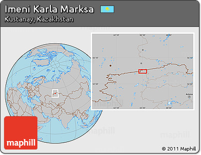 Gray Location Map of Imeni Karla Marksa