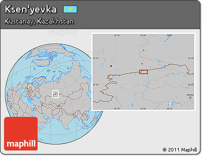 Gray Location Map of Ksen'yevka