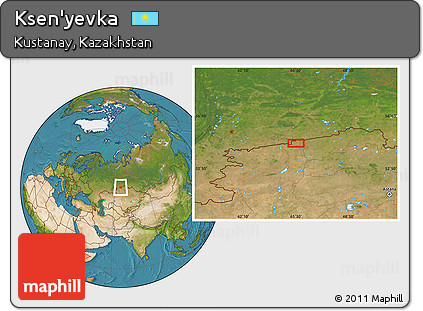 Satellite Location Map of Ksen'yevka