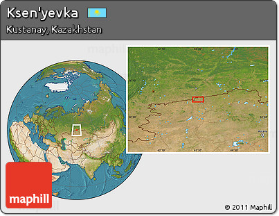 Satellite Location Map of Ksen'yevka