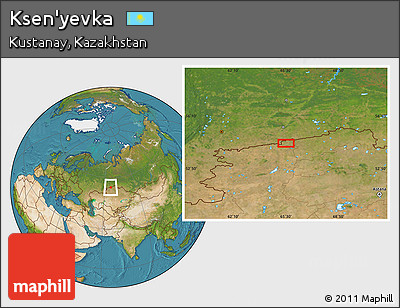 Satellite Location Map of Ksen'yevka