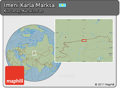 Savanna Style Location Map of Imeni Karla Marksa, hill shading