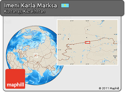 Shaded Relief Location Map of Imeni Karla Marksa
