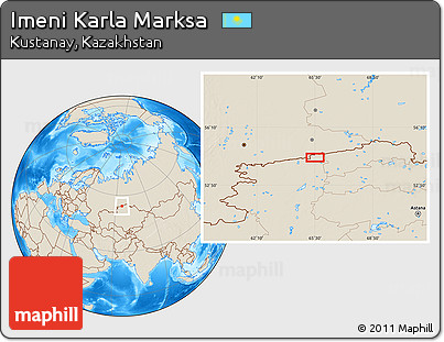 Shaded Relief Location Map of Imeni Karla Marksa