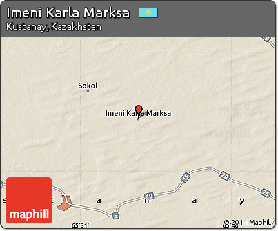 Shaded Relief Map of Imeni Karla Marksa