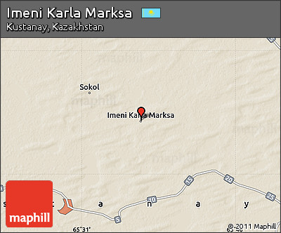 Shaded Relief Map of Imeni Karla Marksa