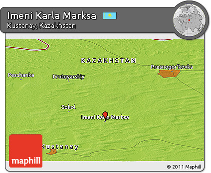 Physical Panoramic Map of Imeni Karla Marksa