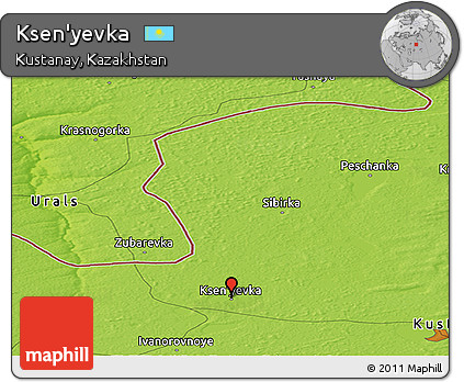Physical Panoramic Map of Ksen'yevka