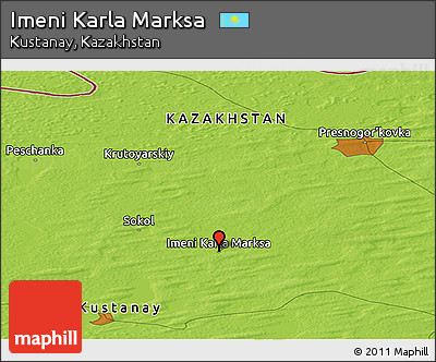 Physical Panoramic Map of Imeni Karla Marksa