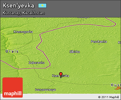 Physical Panoramic Map of Ksen'yevka