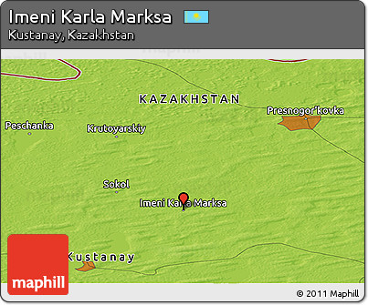 Physical Panoramic Map of Imeni Karla Marksa