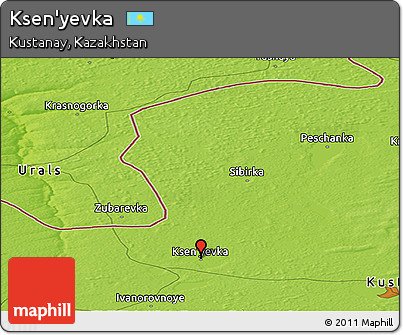 Physical Panoramic Map of Ksen'yevka