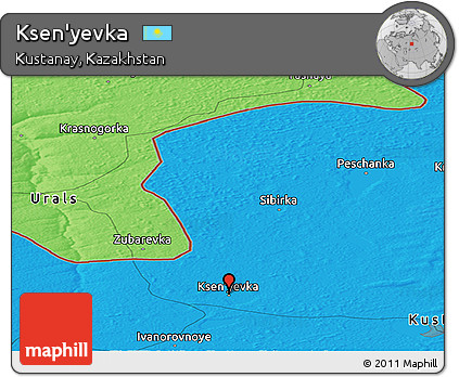 Political Panoramic Map of Ksen'yevka
