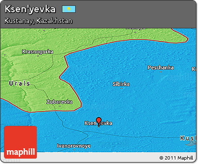Political Panoramic Map of Ksen'yevka