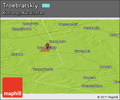 Physical Panoramic Map of Troebratskīy