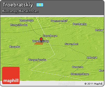Physical Panoramic Map of Troebratskīy