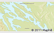 Physical 3D Map of the area around 54° 26' 3" N, 66° 13' 29" W