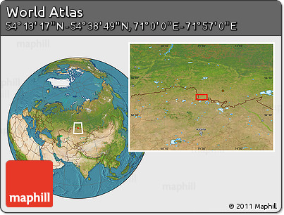 Satellite Location Map of the Area around 54° 26' 3" N, 71° 28' 29" E