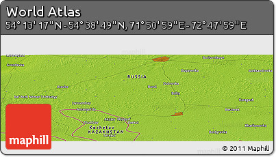 Physical Panoramic Map of the Area around 54° 26' 3" N, 72° 19' 29" E
