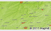 Physical 3D Map of the area around 54° 26' 3" N, 83° 22' 30" E