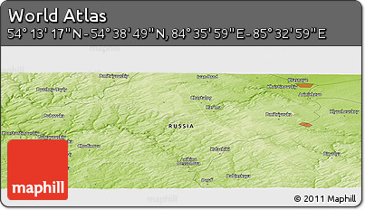 Physical Panoramic Map of the Area around 54° 26' 3" N, 85° 4' 29" E