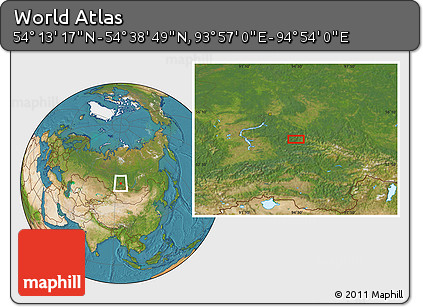 Satellite Location Map of the Area around 54° 26' 3" N, 94° 25' 30" E