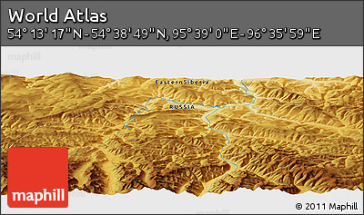 Physical Panoramic Map of the Area around 54° 26' 3" N, 96° 7' 30" E