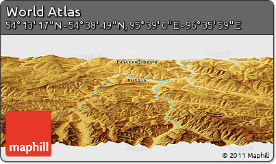 Physical Panoramic Map of the Area around 54° 26' 3" N, 96° 7' 30" E