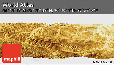Physical Panoramic Map of the Area around 54° 26' 3" N, 96° 58' 29" E