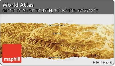 Physical Panoramic Map of the Area around 54° 26' 3" N, 96° 58' 29" E