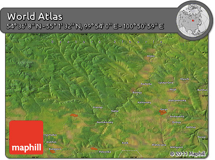 Satellite Map of the Area around 54° 48' 50" N, 100° 22' 30" E