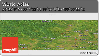 Satellite Panoramic Map of the Area around 54° 48' 50" N, 100° 22' 30" E