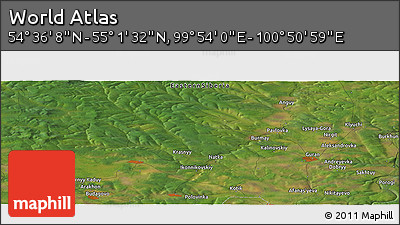 Satellite Panoramic Map of the Area around 54° 48' 50" N, 100° 22' 30" E