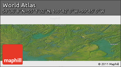 Satellite Panoramic Map of the Area around 54° 48' 50" N, 100° 13' 29" W