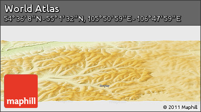 Physical Panoramic Map of the Area around 54° 48' 50" N, 106° 19' 29" E